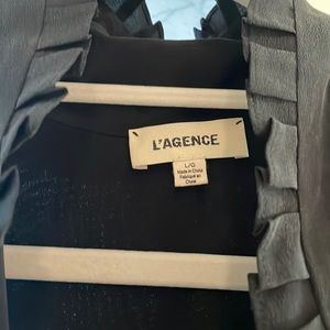 L’AGENCE black silk sleeveless blouse